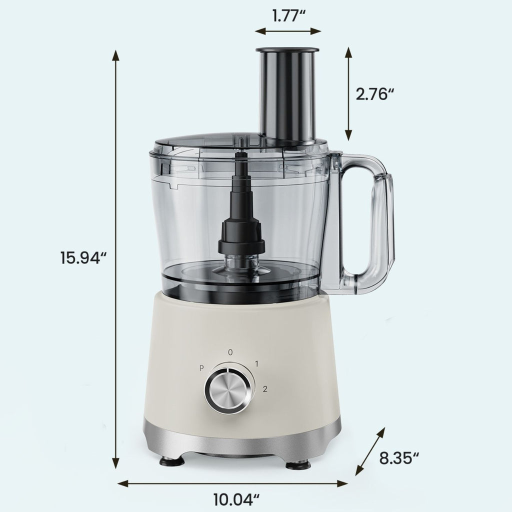 Food Processor 10.5 Cup, Vegetable Chopper 5 Blades 3 Modes, Large Capacity, Dishwasher Safe, Stainless Steel Blades, For Smoothie, Fruit And Dough