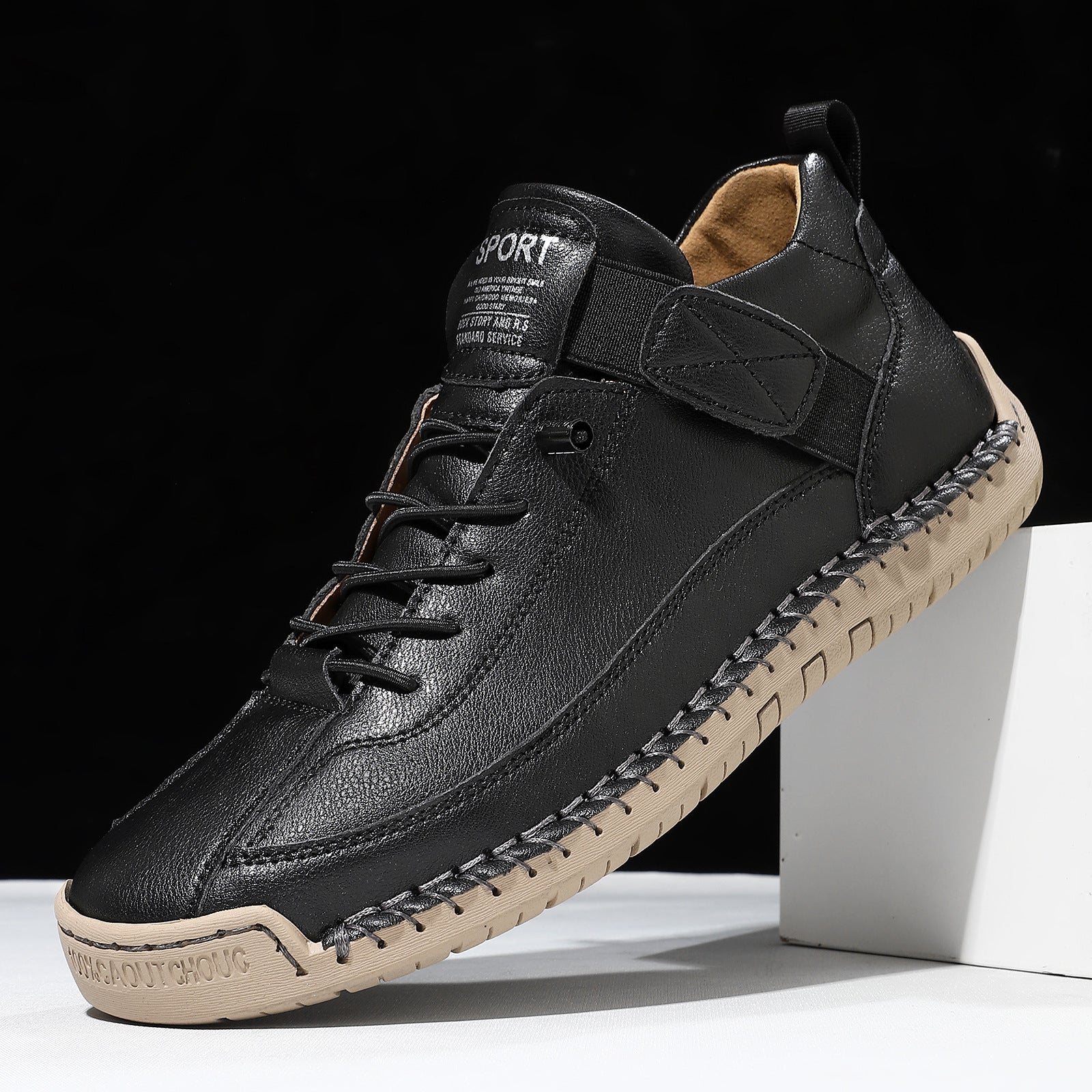 AutumnWinter Flat-Soled Casual Hand-Stitched Mens Shoes